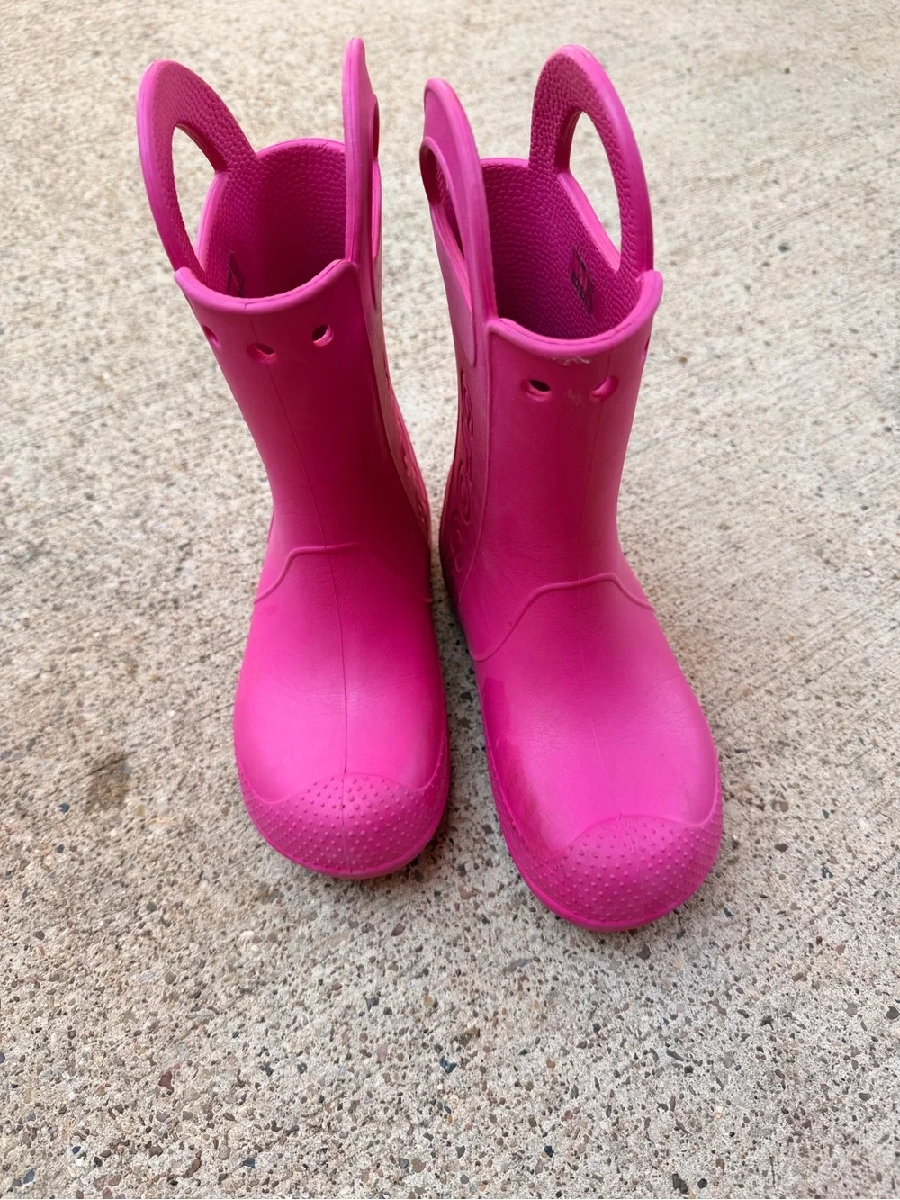 CROCS Kids' Bright Pink Rain & Snow Boots with Easy Pull Handles